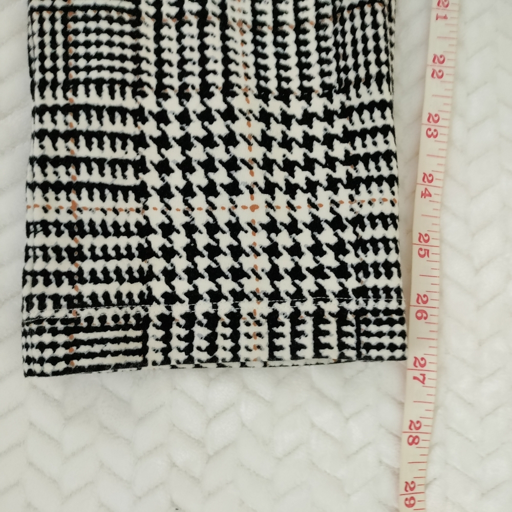 J.Mclaughlin Houndstooth Black Brown Size 10 Knit Stretch Women's Legging Pants - Picture 13 of 13